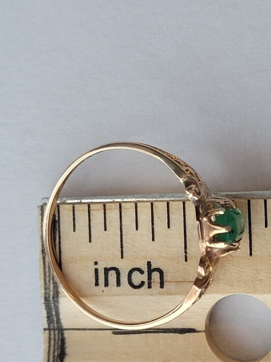 Victorian Natural Emerald Ring Antique Ostby Barton May Birthstone 10k - Picture 15 of 15
